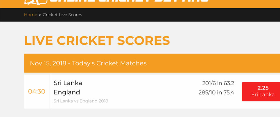 OnlineCricketBetting.net Cricket Live Scores