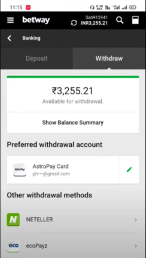 Betway Astropay Payment