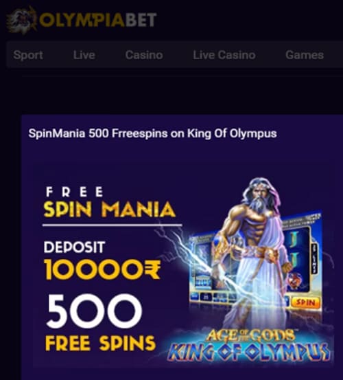 Olympiabet Free Spins Bonus