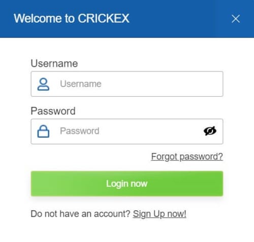 Crickex Forgot Password