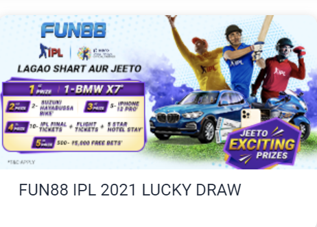 Get a chance to win BMW SUV- X7 on Fun88 with IPL 2021 LuckyDraw